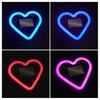 Solarbetriebenes LED Herz Neonlicht für Autoscheibe Kabellose Auto Atmosphärenlampe 5 Modi Autoinnendekoration mit Saugnäpfen