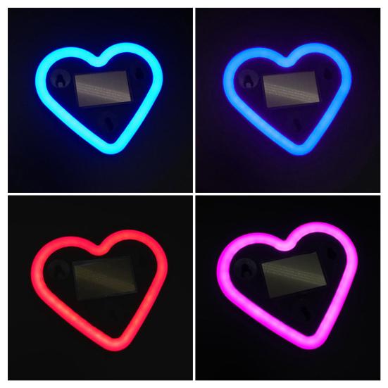 Solarbetriebenes LED Herz Neonlicht für Autoscheibe Kabellose Auto Atmosphärenlampe 5 Modi Autoinnendekoration mit Saugnäpfen