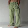 Casual Pants For Men With Printed Cotton Linen Fabric For Spring Urban Style Comfort
