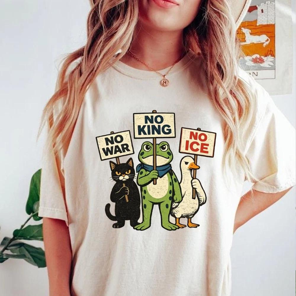 No King No War No Ice Shirt Funny Political Tshirt Anti Trump Tee Anti Maga S