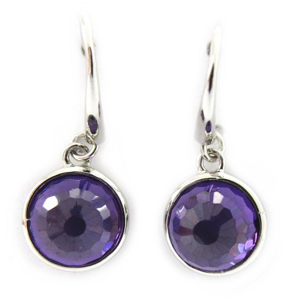 Les Trésors De Lily [G9031] - Amethyst 'Linda' Silver Earrings