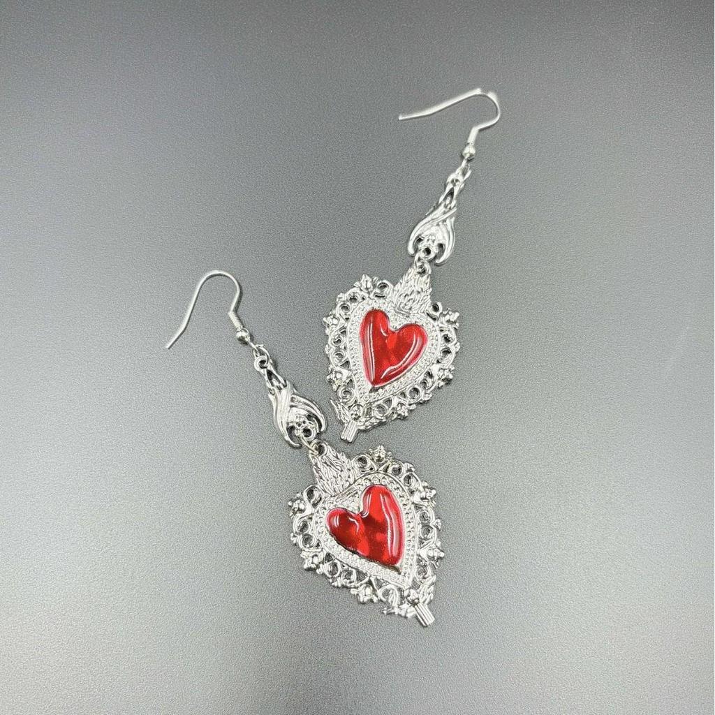 Europäische Gothic Punk Fledermaus Herz Ohrringe - Halloween Stil