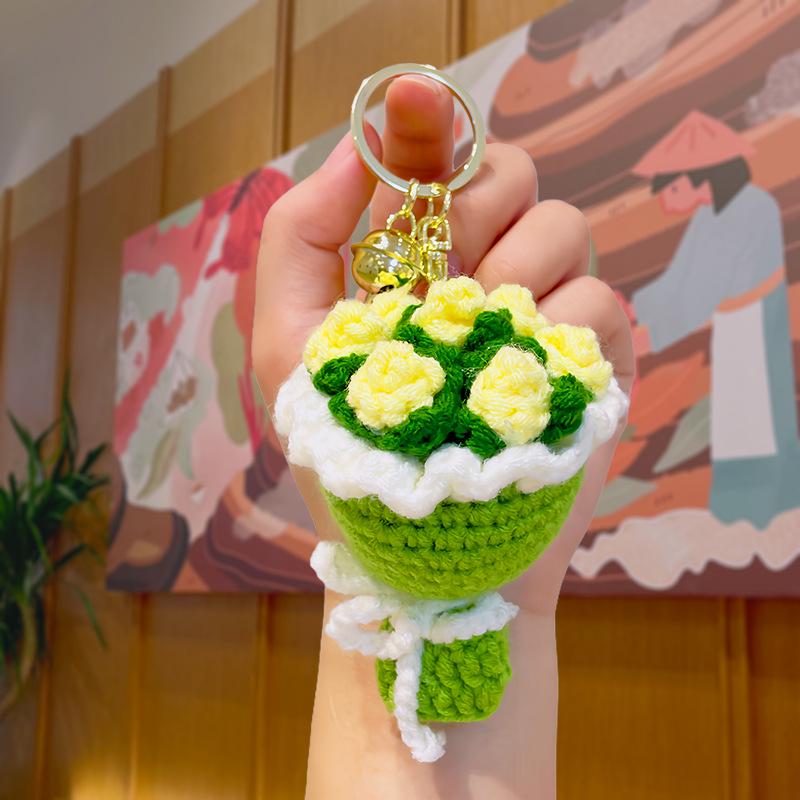 

Handmade Crochet Flower Bouquet Keychain - Plush Pendant & New Year Gift 9cm