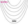 Top Sale Real Pure 925 Silver Necklace Jewelry Chain for Men Women 2MM 3MM 4MM Width Twisted Rope with Lobster Clasps