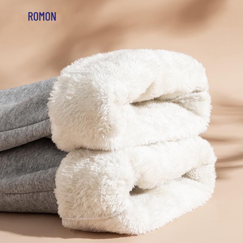 ROMON S Men's Fleece-Lined Warm Straight Casual & Sports Pants