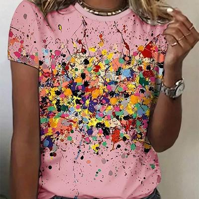 Fashion Women Graffiti Design Print T Shirt Funny Casual O-neck Short Sleeves T-shirt Summer Female Tee Shirt