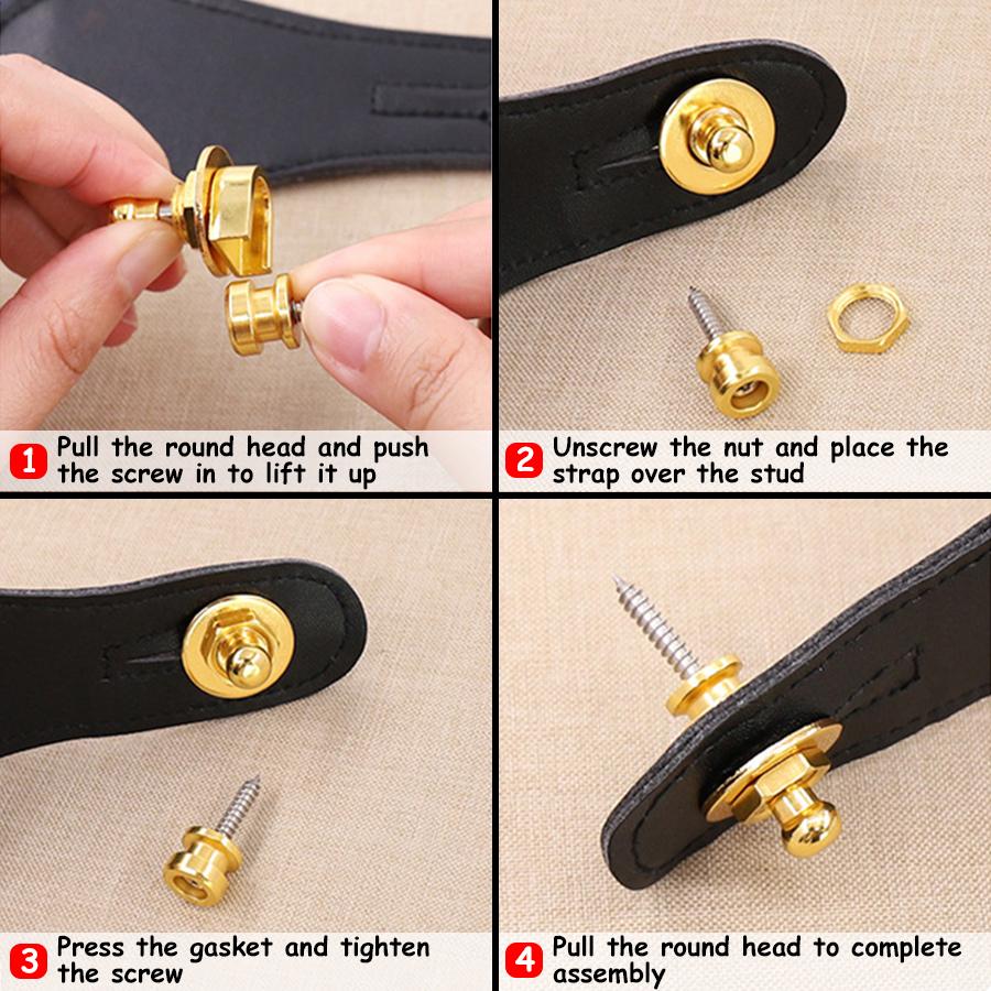 3 Colors Available Guitar Strap Lock Straplock Button for all Acoustic Electric Bass Guitar Strap Guitar Accessories