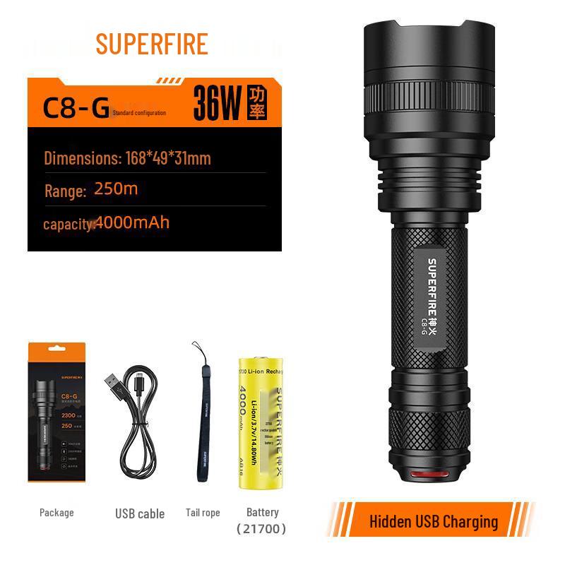 SupFire C8-P LED Rechargeable Flashlight