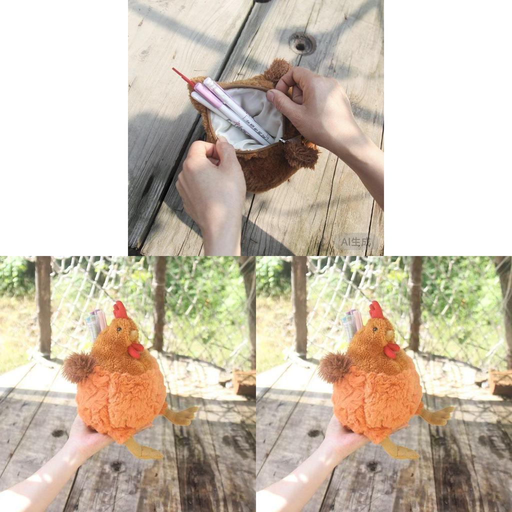 Cute Plush Chick Pen Bag With Cartoon Design For Students And Kids