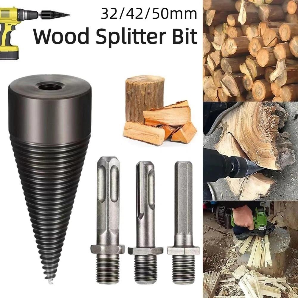 4 Stück 32mm 42mm 50mm Holzspalter Bohrer Bit Set Brennholz Spaltbohrer Handbohrmaschinen