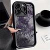 Black And Purple Flower Branch Anti-Drop Soft Shell Phone Case for iPhone 17 16 15 14 Plus 13 12 11 Pro Max Full Coverage Cover