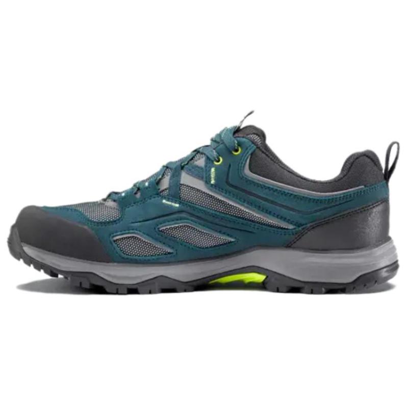 Decathlon MH100 Round Toe Waterproof Hiking Wear-Resistant Breathable Low-Top Outdoor Functional Shoes for Men In Grey-Green