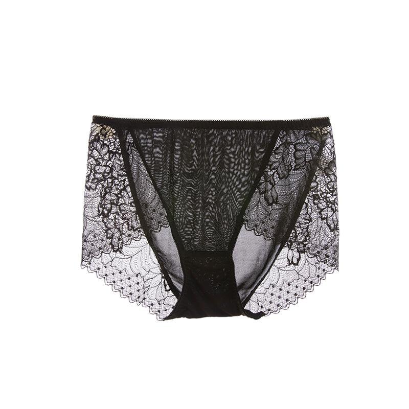 1 Pc Low Waist Sexy Lace Triangle Briefs Silky Smooth and High Elasticity Silk Home Underwear Briefs