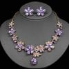 Exquisite Flower Pendant Necklace Genteel Temperament Women Jewelry Set  Dating