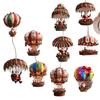 10 Stuks Kerst Houten Luchtballon Kerstman 2D Platte Houten Hanger Kerstboom Decoratie Perfect Vakantie Cadeau Decor