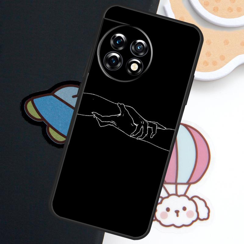Abstract Line Art Black Case For OnePlus Nord N20 N30 CE 5 3 4 Lite OnePlus 15 13 12 11 10 Pro 10T 13T 13R 15R Cover