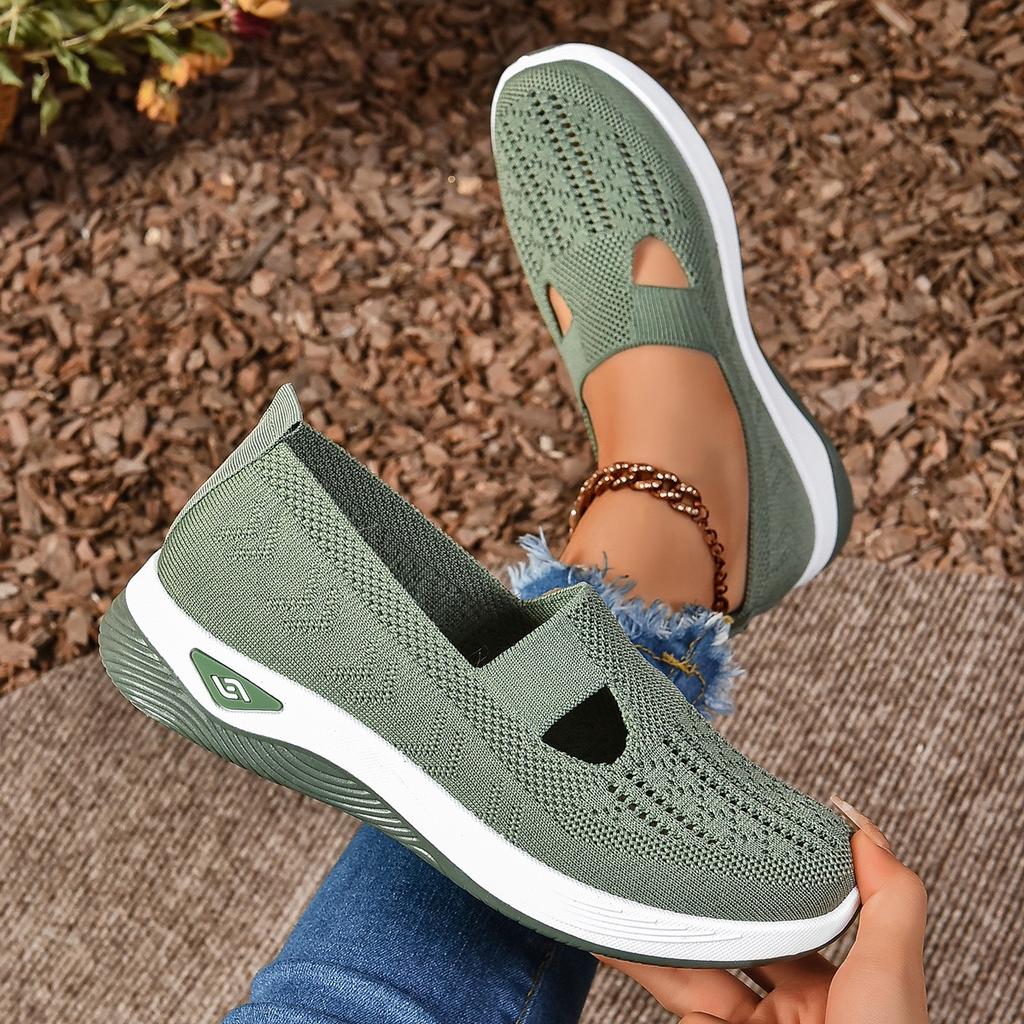 Fashion Women's Breathable Hollow Flat Sneakers - Casual Comfortable Walking Shoes for All Seasons Light Outdoor Footwear