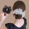 Elegant Simple Printed Chiffon Pleated Hair Clip For Women Girls  Versatile Fixed Ponytail Clip Hair Accessories Gift