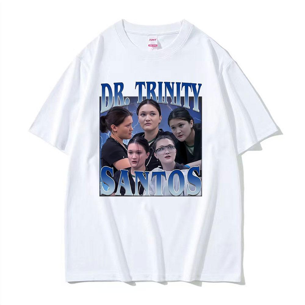Dr Trinity Santos Vintage Girl Dinner Graphic T Shirts Unisex Clothing Summer High Quality Tshirt Unisex Fashion Casual T Shirt