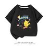 Summer New PokémonPikachu Shortsleeved Tshirt for Boys and Girls Middlesized and Largesized Cartoon Casual Top Trendy Design