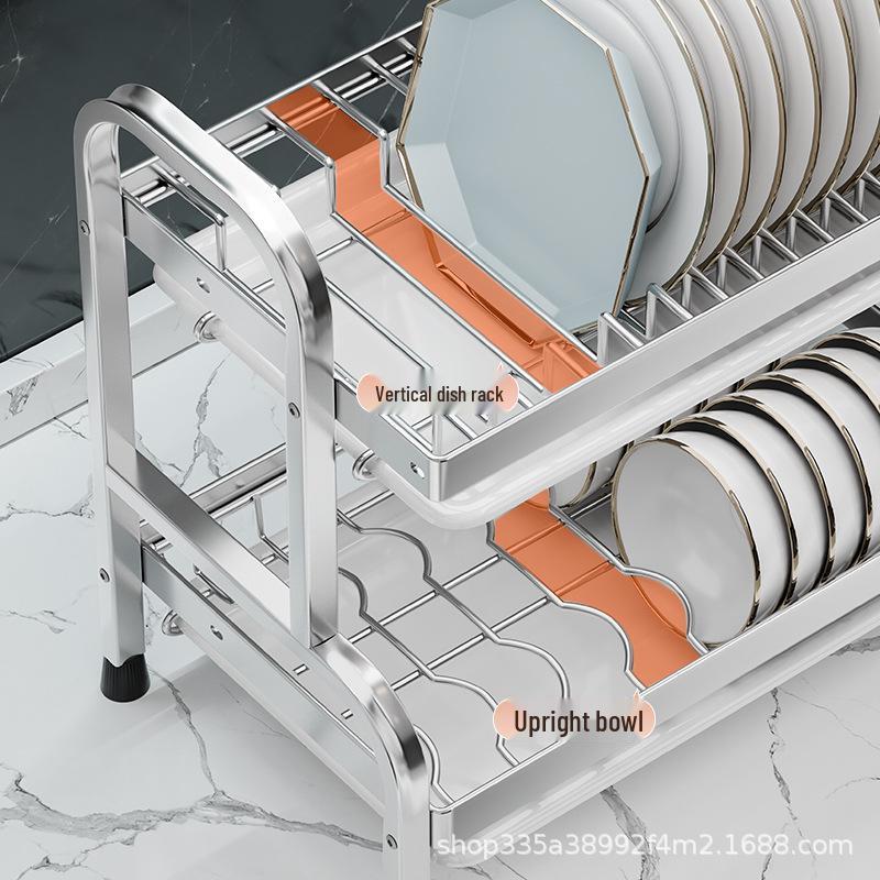 Multi-functional Stainless Steel Kitchen Sink Rack for Dishwashing and Storage
