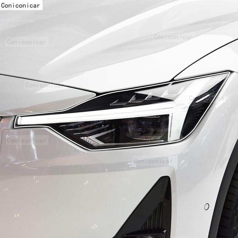 Für POLESTAR 2 2025 Auto Scheinwerfer Transparent TPU Schutzfolie Frontlicht Tönung Farbwechsel Aufkleber
