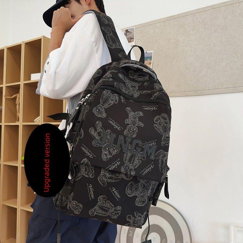 

Backpack Female Preppy Style High School Student Cute Schoolbag Black Upgrade
