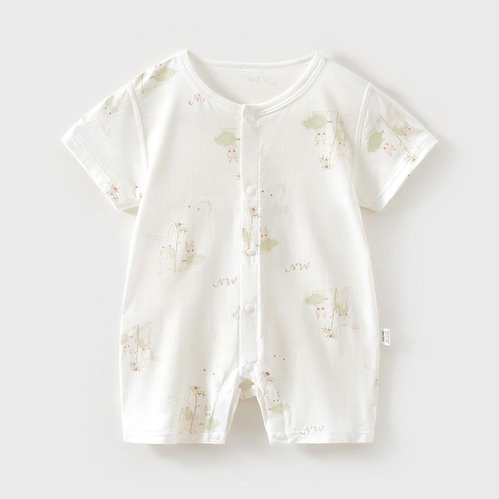 Infant Summer Romper - Short Sleeve Modal Jumpsuit for Babies and Toddlers