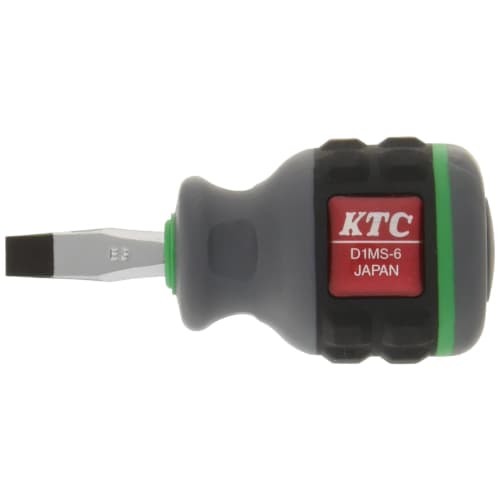 Kyoto Tool (KTC) Resin Handle Stubby Screwdriver, Flathead 6mm, D1MS6