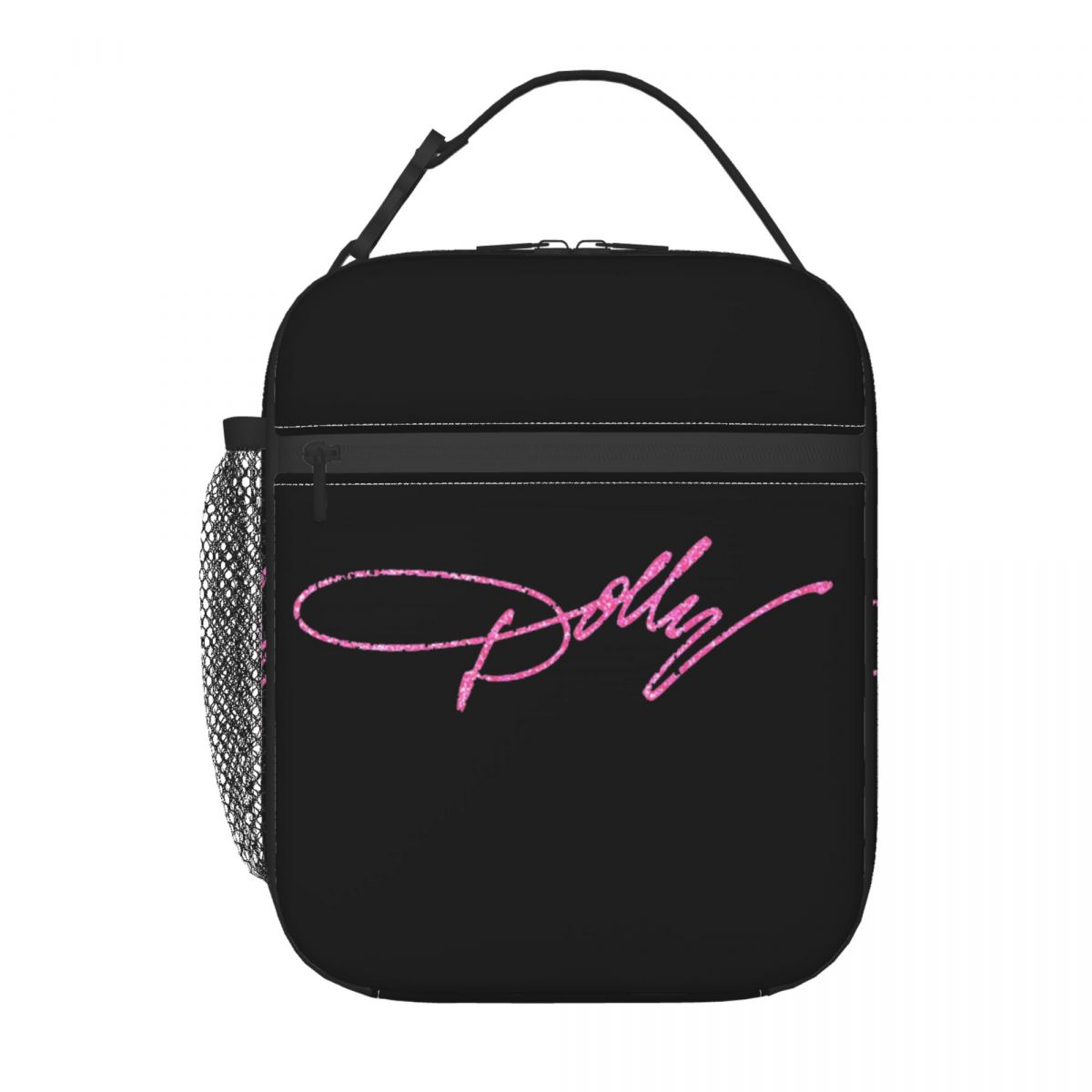 Dolly Parton Roze Glitters Geïsoleerde Lunchtas voor Dames Kinderen Draagbare Voedseldozen Thermische Lunchbox Tote One Size