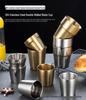 Korean Style Double Layer Insulated 304 Stainless Steel Cup for Water, Tea, Coffee, Beer, and Cold Drinks