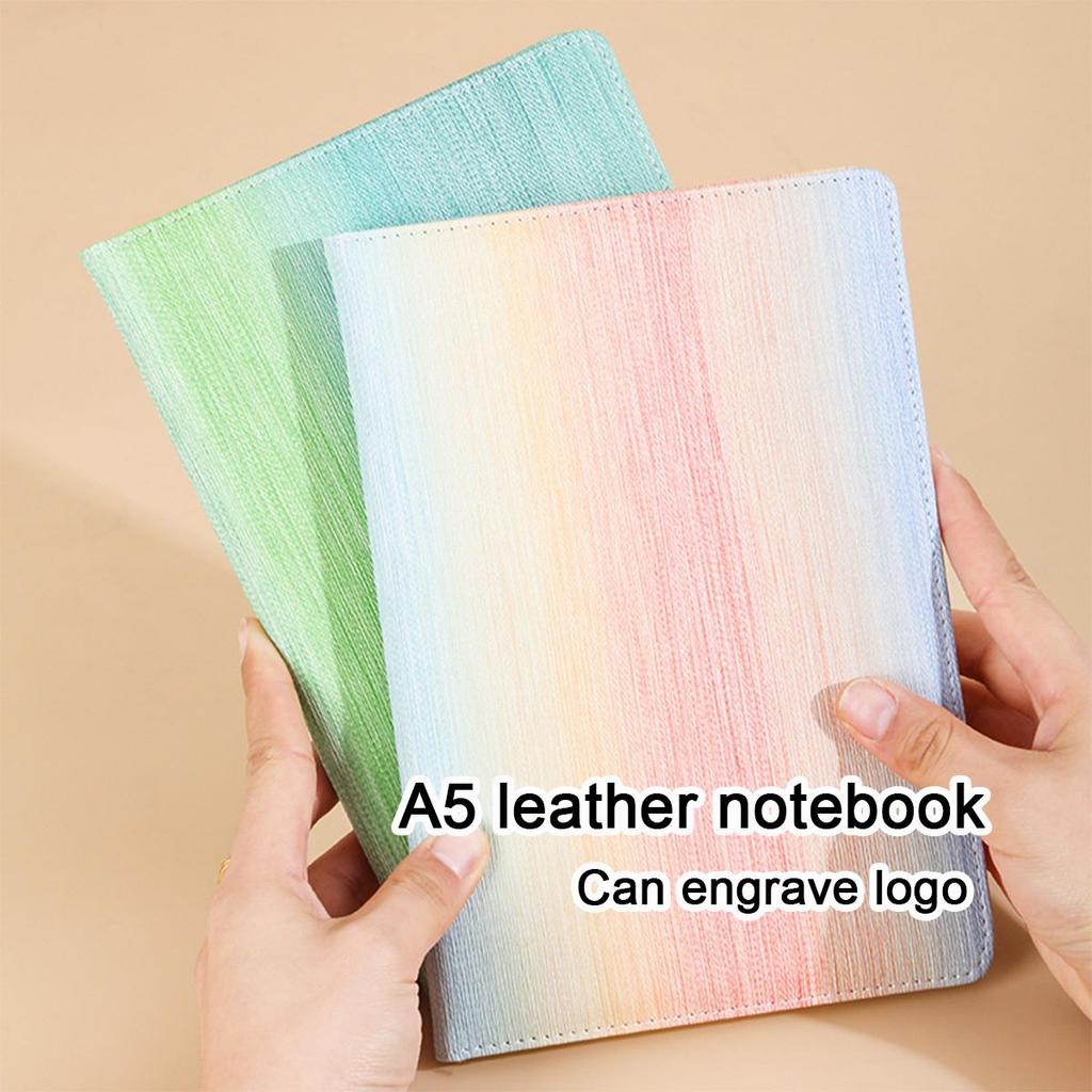(Logo Engraving Possible) A5 Color Leather Subject Notebook, Work Notepad, Business Meeting Record Book, Diary, Travel Log