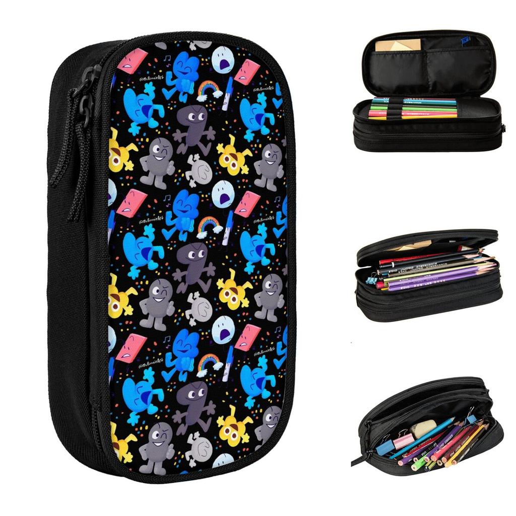 Cartoon Pattern Pencil Cases Classic Bfdi Pen Bag for Student Big Capacity School Supplies Zipper Pencilcases