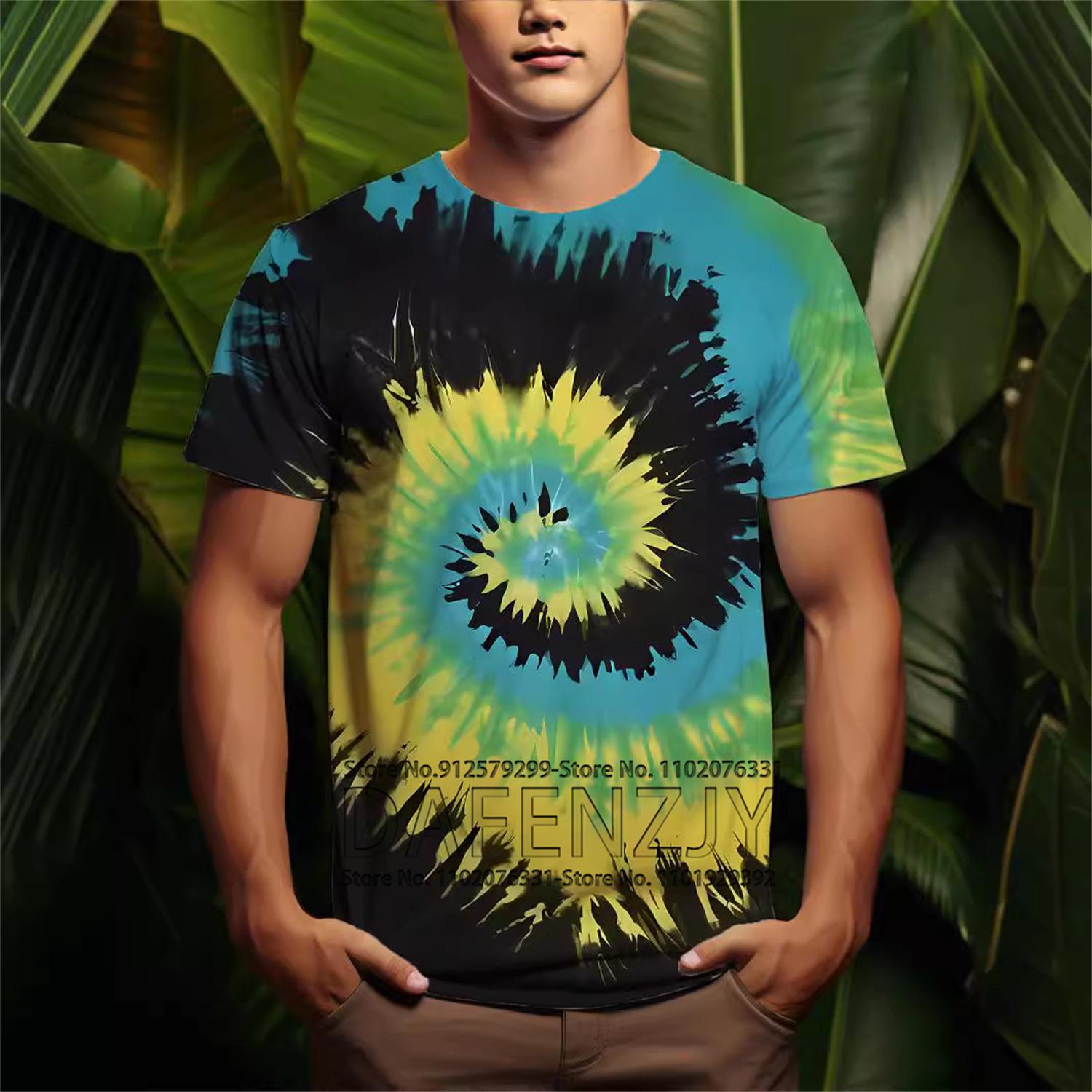 

Пара Новинка Радуга Тай-дай Повседневные мужские футболки Топы с коротким рукавом Футболки для мальчиков Винтажные мужские футболки L синий