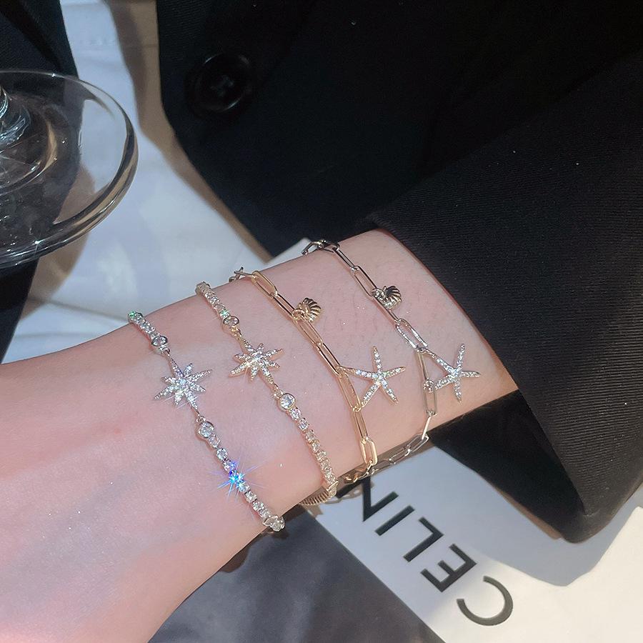 Zirkonia Sternenburst Armband im koreanischen Stil: Elegantes, luxuriöses und vielseitiges Modeaccessoire