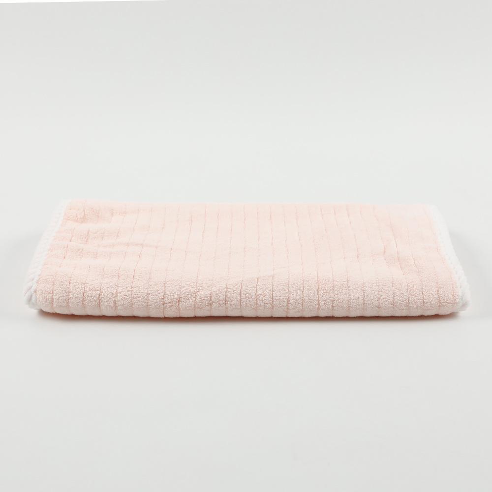 Coral fleece bath towel antibacterial striped face towel soft not easy to lose hair absorbent household large bath towel towel