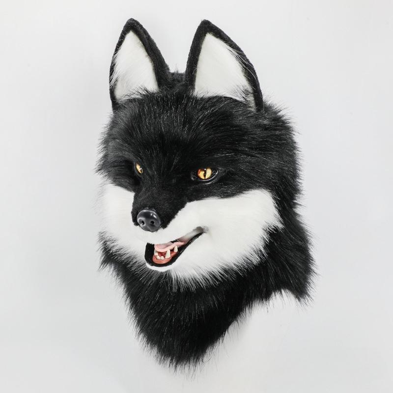 Animal Wolf Mask Cosplay Costume Accessories Furry Faux Fur Dog Fox Full Head Therian Masks Anime Dress Up Party Cosplay Props