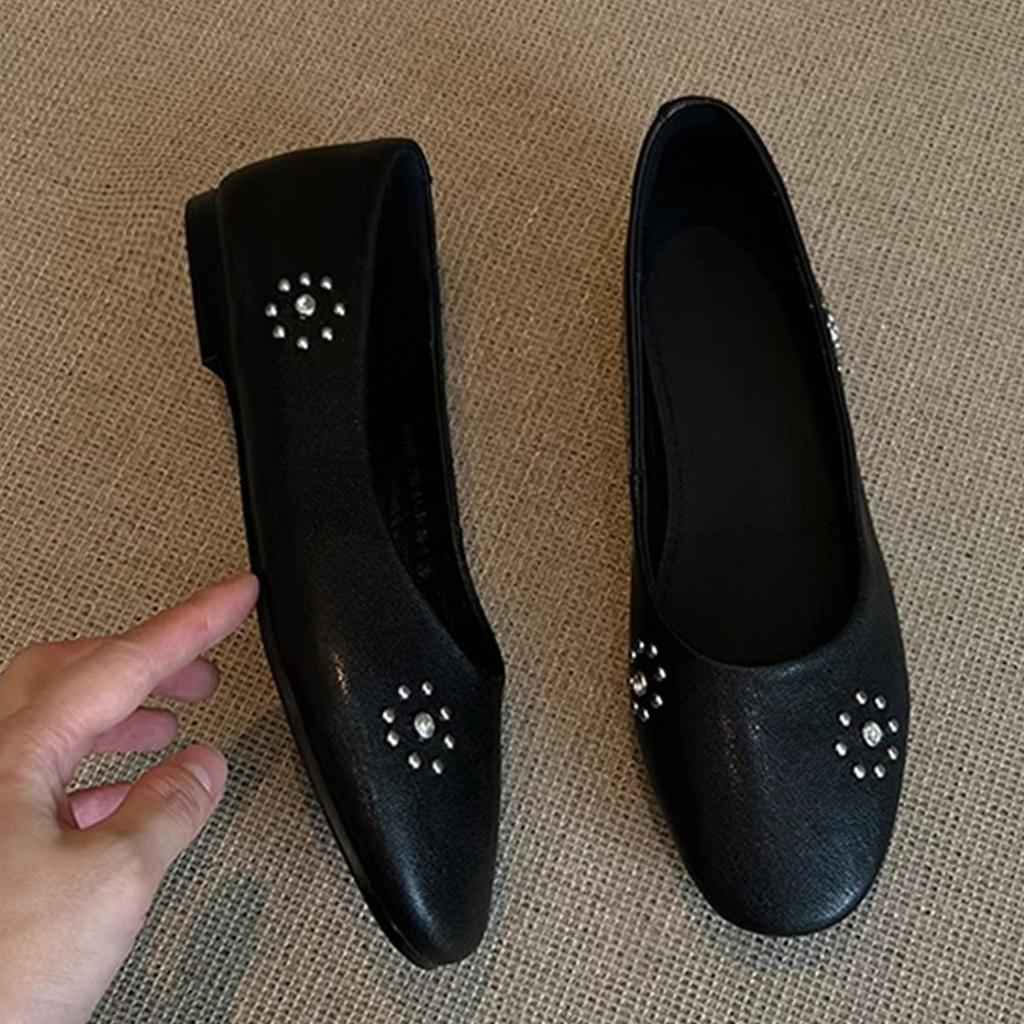 Super Soft Lambskin~ Flat-soled Single Shoes Women's French Versatile Ballet Evening Shoes Soft-soled Shallow Mouth Shoes with Skirts