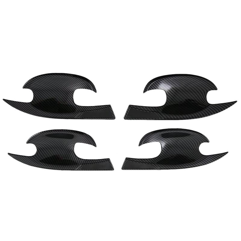 ABS Plastic Carbon Fiber Black Door Handle Bowl Trims Fit For Mazda CX-50 Exterior Door Handles Bowl Cup Covers