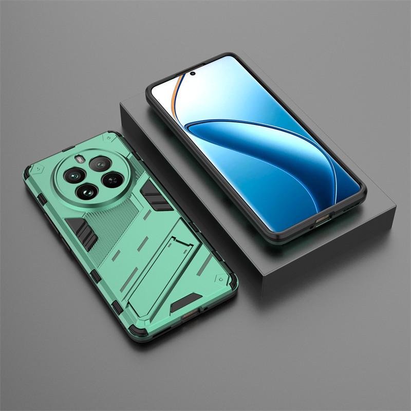 For Realme 12 Pro Case Realme 12 + Pro Plus 5G Cover Shockproof TPU Armor PC Silicone Stand Holder Protective Phone Back Cover
