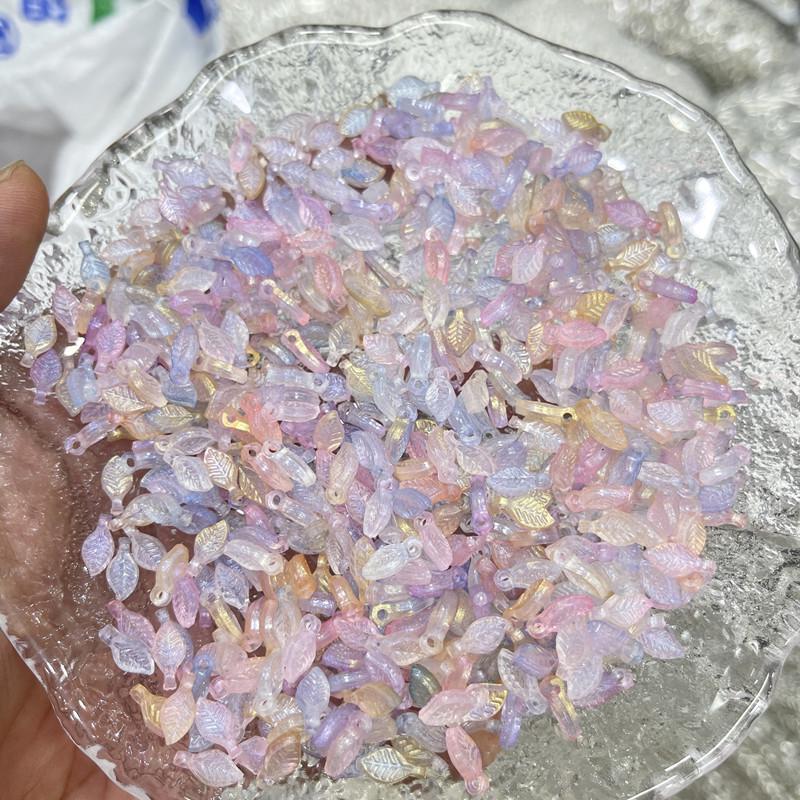 Acrylic Mini Grape Leaf Beaded String for DIY Jewelry Making: Bracelets & Necklaces