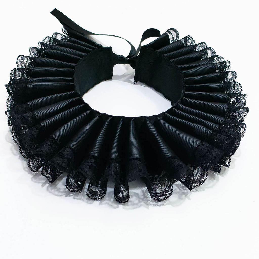 Vintage Organza Ruffle Fake Collar Elizabethan Neck Ruffle Collar Ensembles Clown Neck Collars