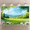 2D Plane Spring Scenery Background Cloth Sweet Flowers and Plants Party Supplies Interior and Exterior Decoration Polyester