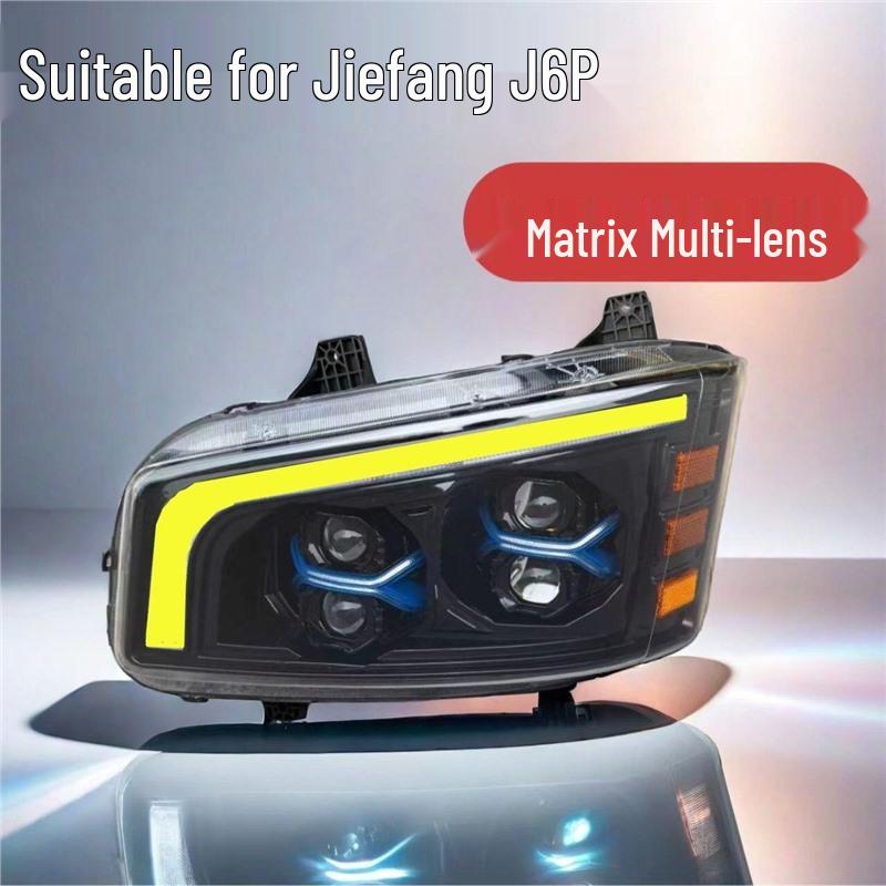 Super Bright Three-Lens LED Headlight Assembly for Jiefang J6P Navigator Truck, 500 HP Edition Left