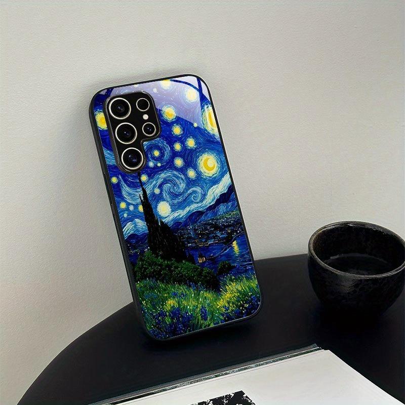 Starry Night Roaming Glass Phone Case Suitable for Samsung Galaxy S26 S25 S24 S23 S22 S20 FE/Ultra/Plus5G Anti Drop Back Cover