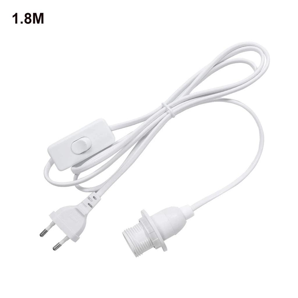 1,8/3,5m Stromkabel E26 E27 Halbzahn Lampenfassungshalter mit Schalterkabel EU-Stecker für Pendel-LED-Glühbirnen Heim Hängelampe