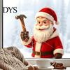Broken Window Illusion Stickers Christmas Santa Claus Static Glass Sticker, Removable Reusable PVC Decorative Films Clings for Living Room Bedroom