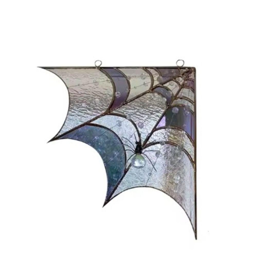 Acrylic Spiderweb Door Topper Decoration Quartered Halloween Door Corner Sign  Haunted House