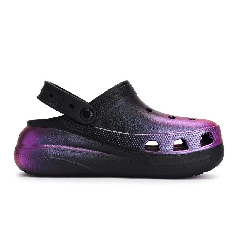 Crocs Classic clog 811 made Brilliant fireworks special shoe box stepping on feeling hole shoes for men and women black purple pink