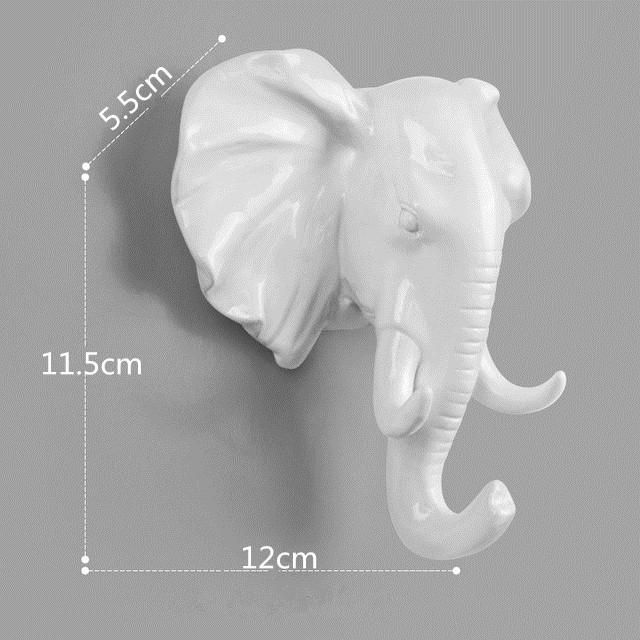 Home Decorate Wall Art Hook Resin Simulation Animal Head Craft Storage Hanger for Clothes Keychain Hat Room Decoration Accessori